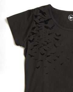 Flock of Birds Black Breastfeeding T-shirt